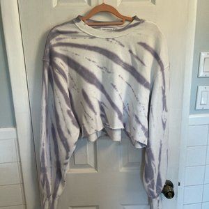 Good American Cropped Tye Dye Sweatshirt